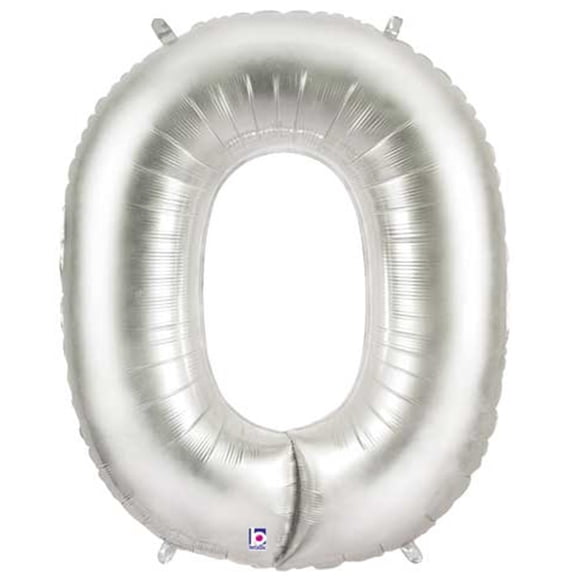 Megaloon Silver Number 0 Foil Balloon 40"