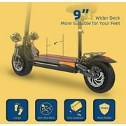 SMATEIGHT Foldable Adults Electric Scooter, 48V 2400W E-scooter with Seat, 40MPH & 40Miles, 10 Street Tires Dual Disc Brake, Full Suspension