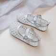 thumbnail image 6 of Einccm Girls Princess Shoes - Breathable Rhinestone Mesh Openwork Closed-Toe with Adjustable Buckle Soft Non-Slip Sole for Spring Summer Parties and Daily Wear, 6 of 9
