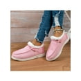 thumbnail image 4 of Woobling Shoes for Women Extra Wide Width Comfort Canvas Sneakers Walking Driving Non Slip On Boat Loafers Size 9 Pink (plush lined) 10, 4 of 6