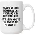 thumbnail image 2 of Arguing With An Engineer Funny Gift Mug 15oz Deluxe Double-Sided Coffee Tea Mug, 2 of 5