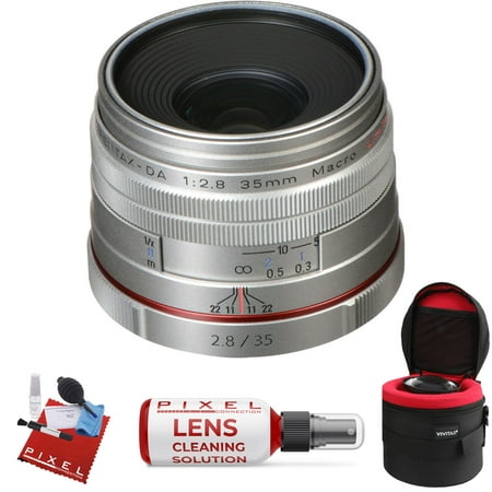 Pentax HD Pentax DA 35mm f/2.8 Macro Limited Lens (Silver) with Heavy Duty Lens