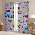 thumbnail image 2 of Manfei Tractor Excavator Blackout Curtains Set of 2 (52x84 Each), Cartoon Equipment Truck Window Curtains, Vehicle Car Theme Curtains and Drapes, Curtains and Drapes Room Decor, 2 of 6
