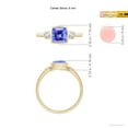 thumbnail image 4 of ANGARA Natural Cushion 1.05 ct Tanzanite and Diamond Three Stone Ring in 14K Yellow Gold for Women (Size-6mm) | December Birthstone, Anniversary, Jewelry Gift for Women | Natural Tanzanite Ring, 4 of 8