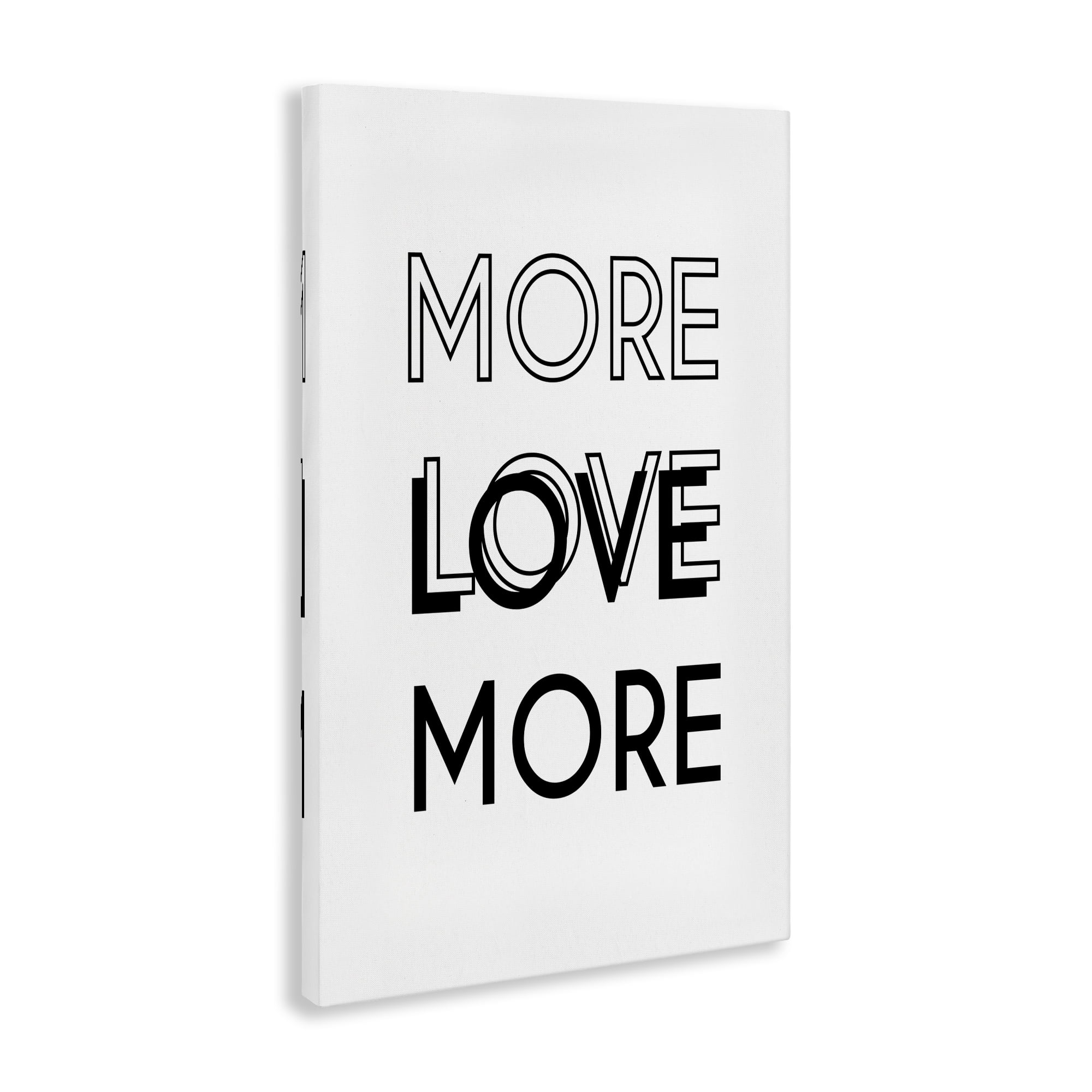 Stupell Industries More Love Typography Text & Numbers Painting Wrapped Canvas Art Print Wall Art, 30 x 45