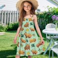 thumbnail image 3 of Uourmeti Sleepy Capybara Print Girls Dresses Little Big Girls Cute Sundress Causal Spaghetti Strap Flowy Tiered Dress 5-6T Party School A Line Short Dress, 3 of 7