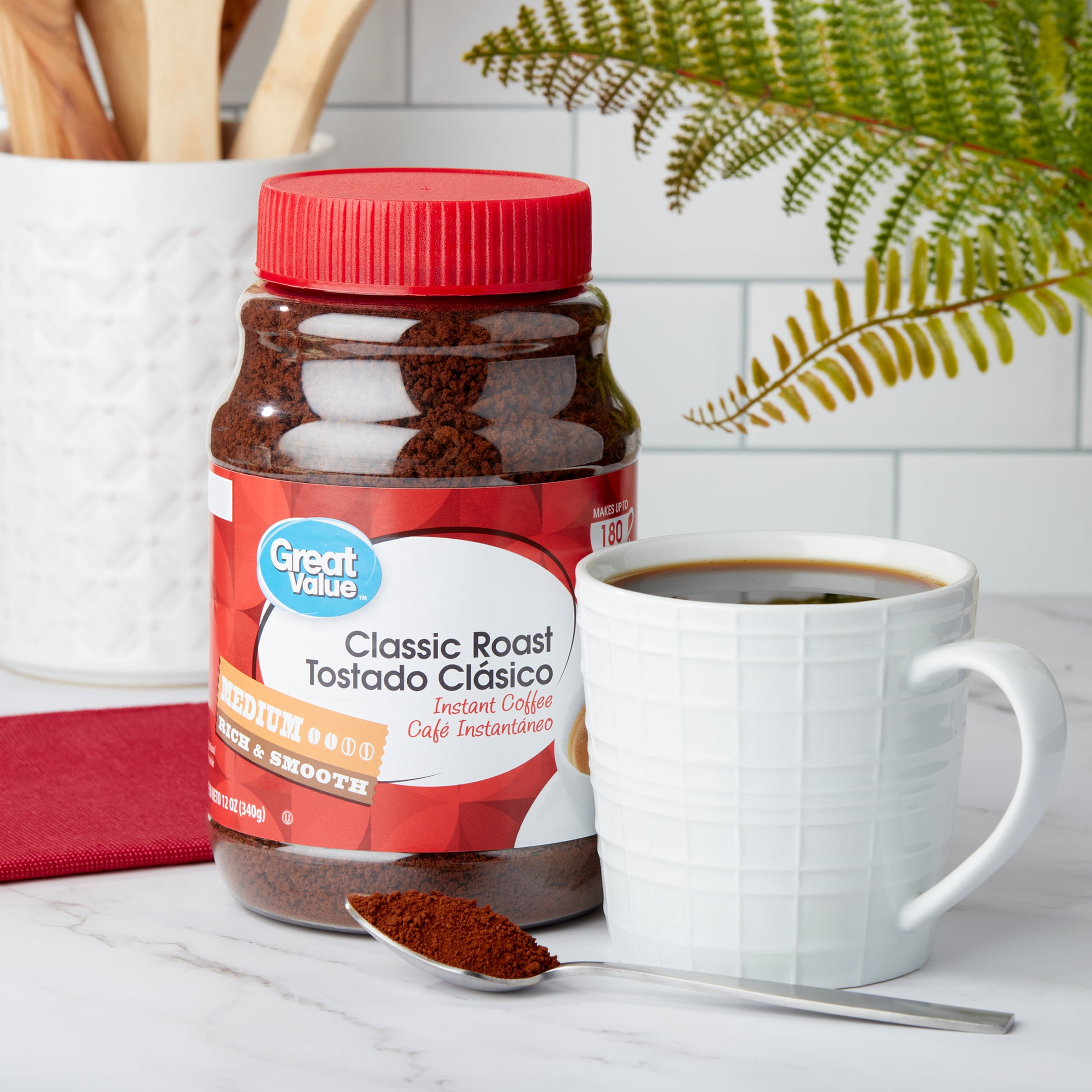 Buy Great Value Classic Medium Roast Instant Coffee, 12 Oz Online at