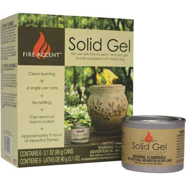 Fire Accent 3 1 Oz Clean Burning Solid Gel Fuel 6 Pack 3 1 Oz Clean Burning Solid Gel Fuel