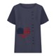thumbnail image 2 of Camiseta Casual de Manga Corta con Botón de Cuello Redondo de las Mujeres, Tops Cortos para las Mujeres, 2 of 3