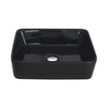 thumbnail image 5 of Stylish Vessel 18 ¾"W x 14 ½"D Black Porcelain Rectangular Bathroom Sink P-223N, 5 of 10