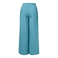 thumbnail image 4 of EDFBUYKRS Female Women Pants Casual Linen Pants Women Long Tall 2026 Women's Solid Color Leisure High Waist Wide Leg Pants M, 4 of 5