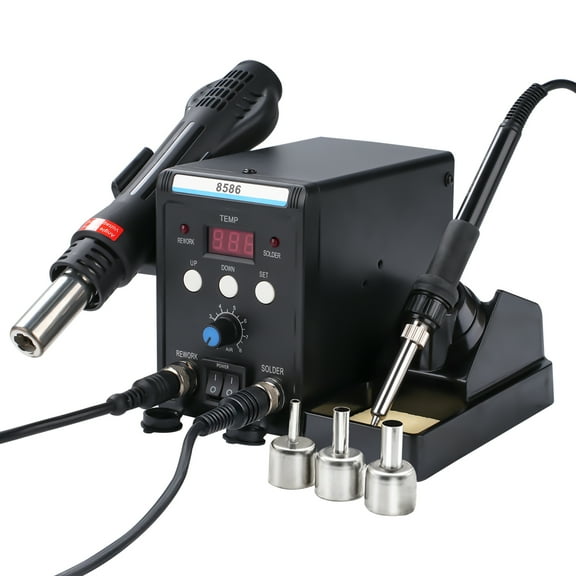 Victool 2 in 1 Soldering Station 8586 Digital Display Hot Air Gun Solder Iron Desoldering Tools US 110V