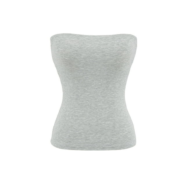 Timegard Hauts Tube pour Femmes Couleur Unie Confortables Ajustés pour Sortir Sans Manches T-Shirt Décontracté