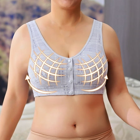 YWDJ Comfort Bras for Women Front Closure Comfortable Bras No Underwire Bras Wide Strap Full Coverage Push up Wrap Sleep Bras Padded Plus Size Comfy Bras Comfy Bras Blue L