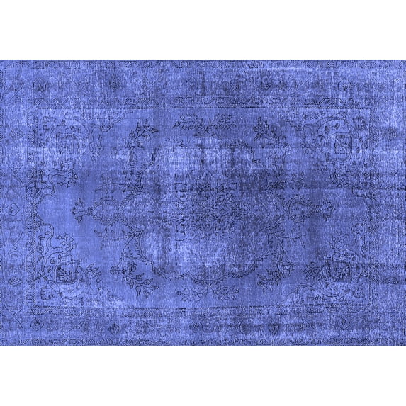 Ahgly Company Indoor Rectangle Oriental Blue Industrial Area Rugs, 6' x 9'