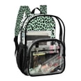 thumbnail image 2 of PVC Transparent Backpacks Clear Backpack for Travel and Outings Mint Green Leopard Print, 2 of 7