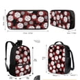 thumbnail image 5 of KUIFORTI Baseball Print Shoulder Bag Laptop Backpack Lunch Bag Elastic Polyester Pencil Bag School Satchel Bag Books Storage, 5 of 7