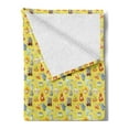 thumbnail image 2 of Colorful Soft Flannel Fleece Throw Blanket, Yellow Pattern Kitchenware Cooking Appliances Apron Bowl Chef Hat Oven Gloves, Cozy Plush for Indoor and Outdoor Use, 60" x 80", Multicolor, by Ambesonne, 2 of 5