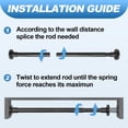 thumbnail image 4 of Yileqi Black Shower Curtain Rod 31 to 80 Inch,1 Inch Diameter Adjustable Spring Tension Stainless Steel Telescoping Rod, Easy Install, No Rust, 4 of 7