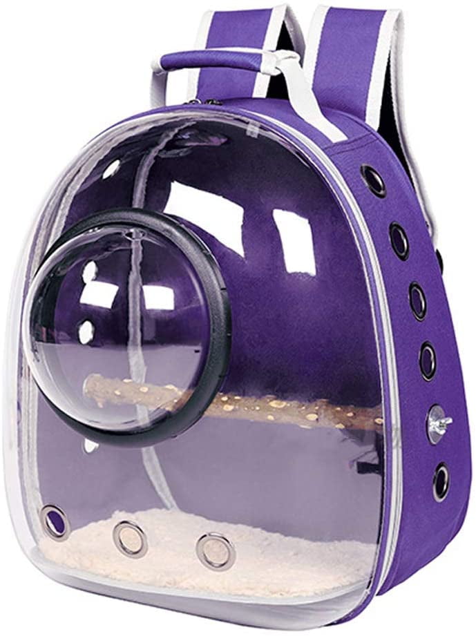 Parrot Birds Carrier Backpack Travel Cage Breathable Transparent Space Capsule 