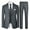 Dark Gray, variant on Men's Relaxed Fit 3-Piece Notched Lapel Suit Set, Single-Breasted Business Casual Attire with Back Vent & Functional Pockets