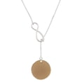 thumbnail image 1 of Delight Jewelry Acrylic 1 1/8" Disc Goldtone Silver tone Elegant Infinity Lariat Necklace, 1 of 4