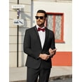 thumbnail image 2 of COOFANDY Mens Tuxedo Suit Set Slim Fit 2 Piece One Button Blazer Jacket Pants for Wedding, 2 of 6
