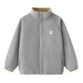 thumbnail image 4 of CYRBOKO Girls Jackets, Thermal Lightweight Windproof Full Zip Winter Outerwear Gray Size 3-4 T, 4 of 6