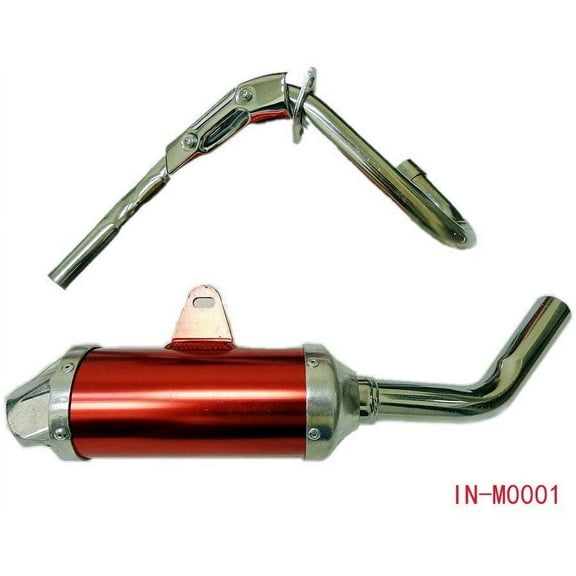 Exhaust Pipe Muffler Red D Section Style Honda XR50 CRF50 70 110 125cc Dirt Bike