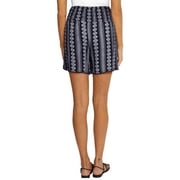 Three Dots Womens Pull On Shorts (Navy Stripe Batik, Small)
