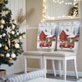 thumbnail image 3 of Christmas Truck Barn Chair Covers Set of 6 Barn Snowman Christmas Tree Dog Cow Chair Back Covers Stretch Removable Washable Slipcovers Protector for Dining Room Kitchen Party Decor, 3 of 5