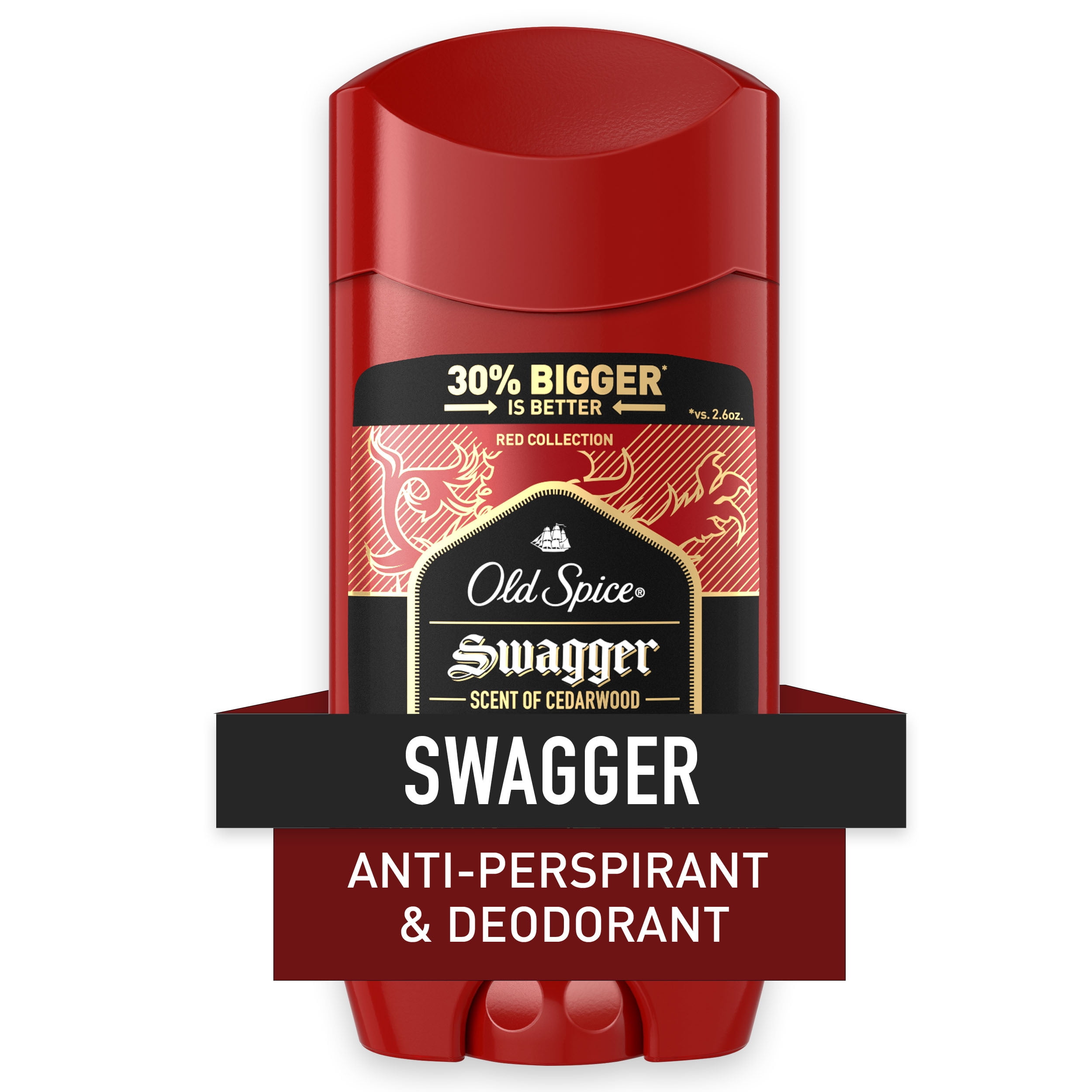Old Spice Antiperspirant Deodorant for Men, Red Swagger Scent, 3.4 oz