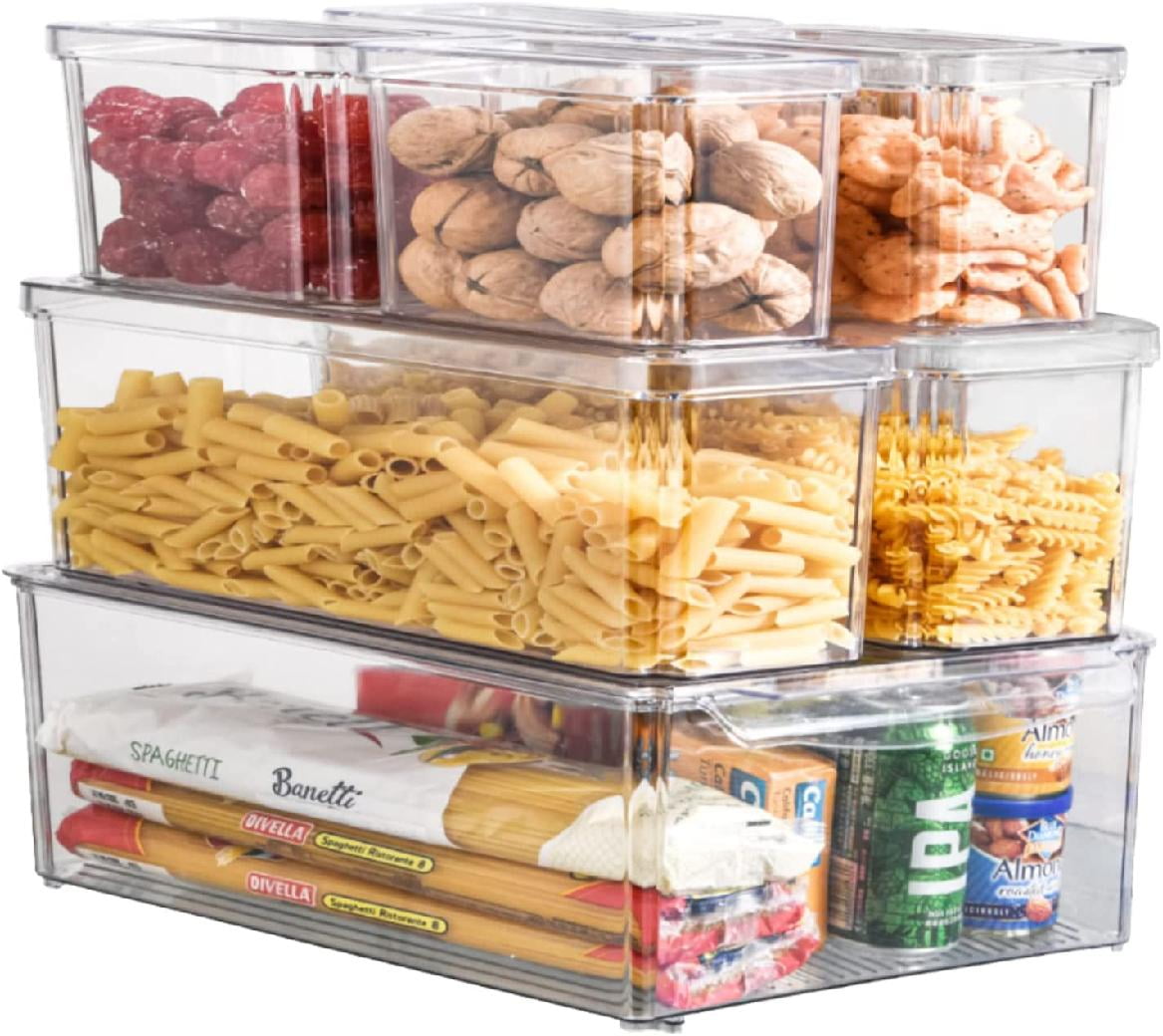 Set of 7 Fridge Organizer Stackable Refrigerator Organizer Bins with