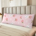 thumbnail image 5 of Naloa Rabbit And Peach Super Soft 20x60 Body Pillow Case,Long Side Hidden Zipper（PILLOWS ARE NOT INCLUDED）, 5 of 6