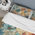 thumbnail image 4 of Designart "Blue Orange Petal Mosaics II" Abstract Botanicals Bedding Covert Set - Modern Teal Abstract Bed Set With 2 Shams, 4 of 6