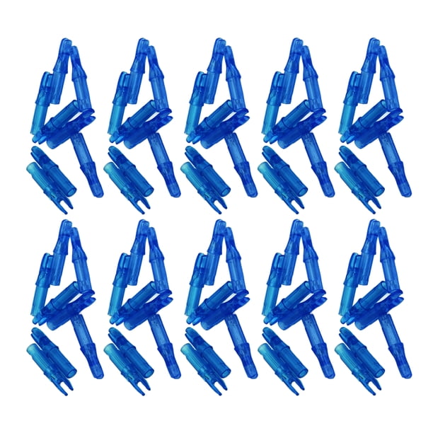 M Buder 100 Piezas Culatines de Flecha de Plástico Inserción 6.2mm Repuesto para Arco Tiro Deportivo Accesorios Color Azul Alta Visibilidad