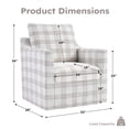 thumbnail image 5 of Bonzy Home 360° Swivel Accent Chair Set of 2, Modern Upholstered Armchair with Thick Cushion, Swivel Square Single Sofa Chair for Living Room Bedroom Study Balcony, Yellow Plaid, 5 of 8