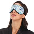 thumbnail image 3 of IAUYY Sleep Mask, Super Soft Eye Masks with Adjustable Strap, Lightweight Comfortable Blindfold,Perfect Blocks Light for Men Women Blue and White Porcelain Leaves, 3 of 7