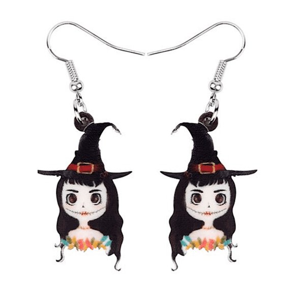 Don’t Ask Women’s Silvertone Witch Motif Drop Earrings