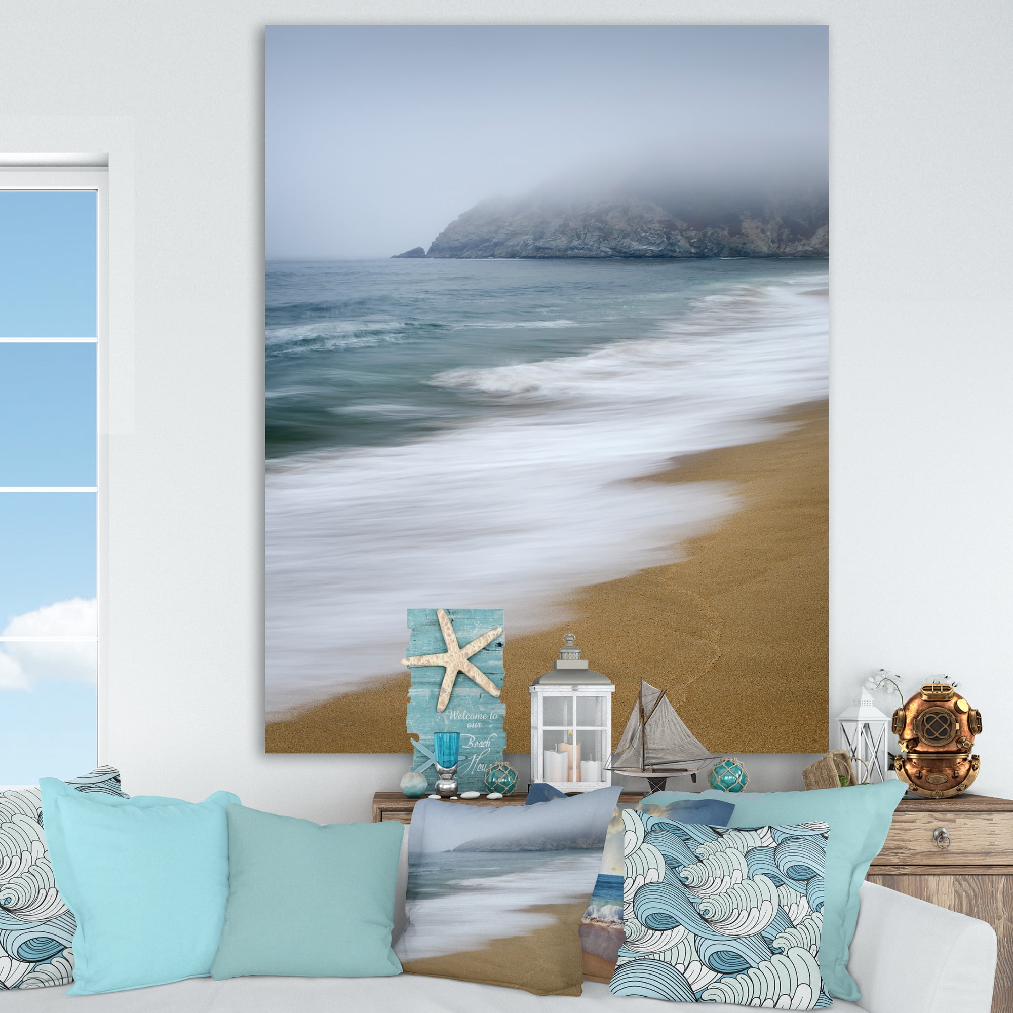 Designart 'Gray Whale Cove' Nautical & Coastal Canvas Artwork