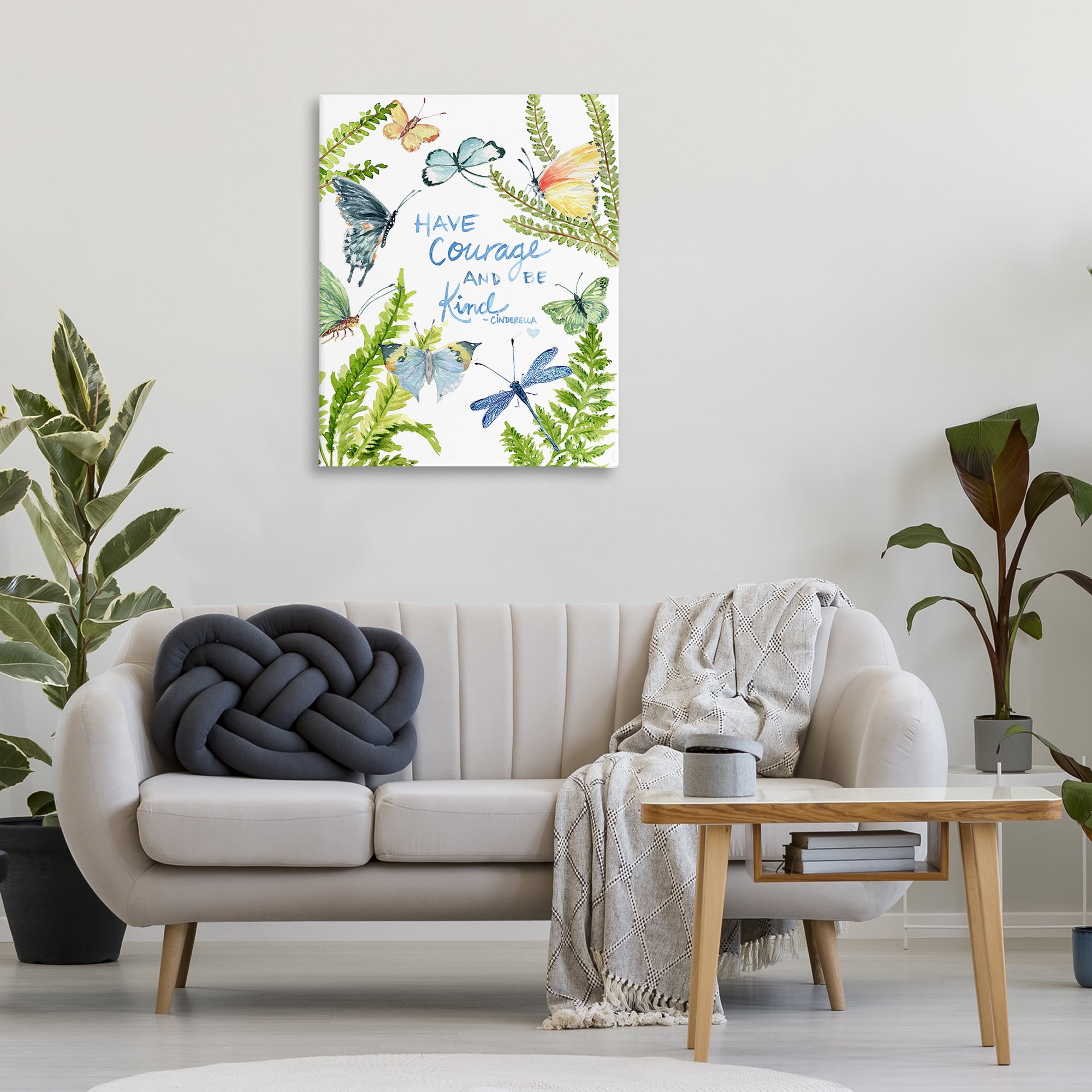 Stupell Industries Courage & Kindness Phrase Animals & Insects Painting Gallery Wrapped Canvas Art Print Wall Art, 30 x 40
