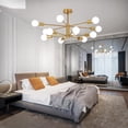 thumbnail image 6 of ZXNYH 6-Light Modern Sputnik Chandelier, Mid Century Black Gold Ceiling Chandeliers,E26 Base,Branch Height Adjustable Pendant Lighting Fixture for Kitchen Island Dining Room Living Room Bedroom, 6 of 8