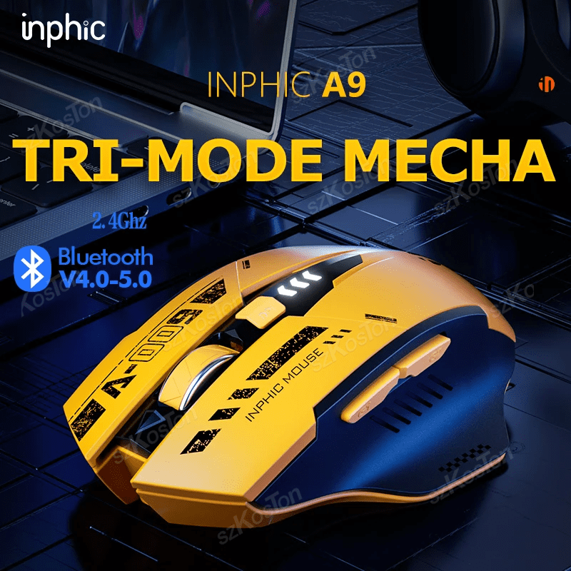 2.4G Wireless Bluetooth Silent Mouse Five-level DPI Adjustable Three-mode Mouse Suitable for Pc Gamer Office Computer Laptop
