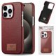 thumbnail image 1 of Y5 For iPhone 16 Pro Case Litchi Texture Leather+TPU Slim Phone Cover - Jujube Apricot, 1 of 5