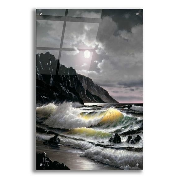 Epic Art 'Golden Waves' by Anthony Casay, Acrylic Glass Wall Art, 24"x36"