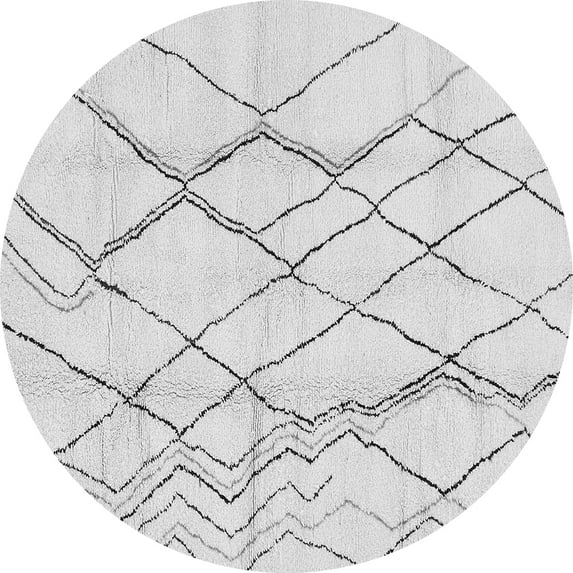 Ahgly Company Indoor Round Solid Gray Modern Area Rugs, 5' Round
