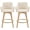 Beige Linen - 2PCS, variant on Zesthouse 25.8" Swivel Counter Height Bar Stools Set of 2, Upholstered Sherpa Barstool with Curved Back and Wood Legs, Mid Century Modern Counter Height Chairs for Pub Kitchen Island, White