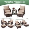 thumbnail image 6 of ELPOSUN 5 Piece Patio Furniture Set, Outdoor PE Wicker Chairs for Two with Ottoman Underneath,Beige, 6 of 8
