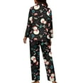 thumbnail image 2 of Renewold Snowman Xmas Trees Button Pajama Nightwear for Women Softness Long Sleeve Pullover Tops Clothing Thermal Christmas Pjs Shirts and Pants Matching Set of 2,Size XL, 2 of 6
