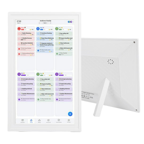 Calendario Digital Inteligente De 15.6 Pulgadas, Imagen Digital WiFi De Pantalla Táctil HD, Planificador De Calendario Familiar De Cuadros Con Aplicación